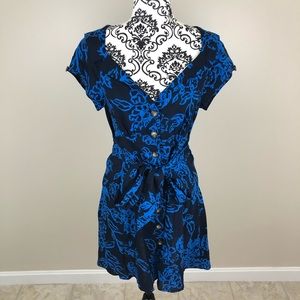 Free People floral print dress with buttons/tie